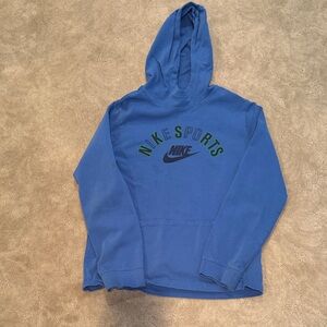 Nike Blue Hoodie with Black and Green Accents